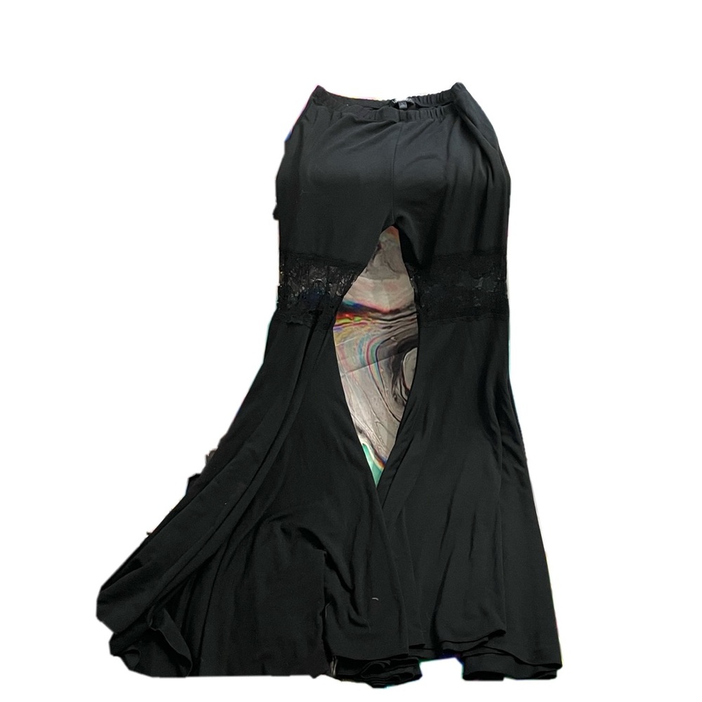 Black Extreme Flare Lace Stretch Pants